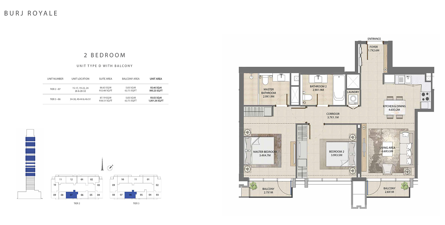 Floor Plan - Emaar Burj Royale Apartments