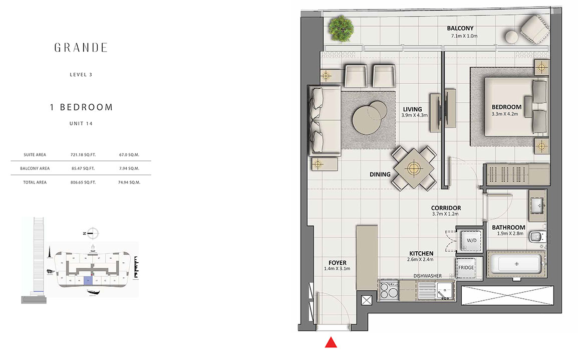 Grande Apartments at Downtown Dubai - Floor Plan