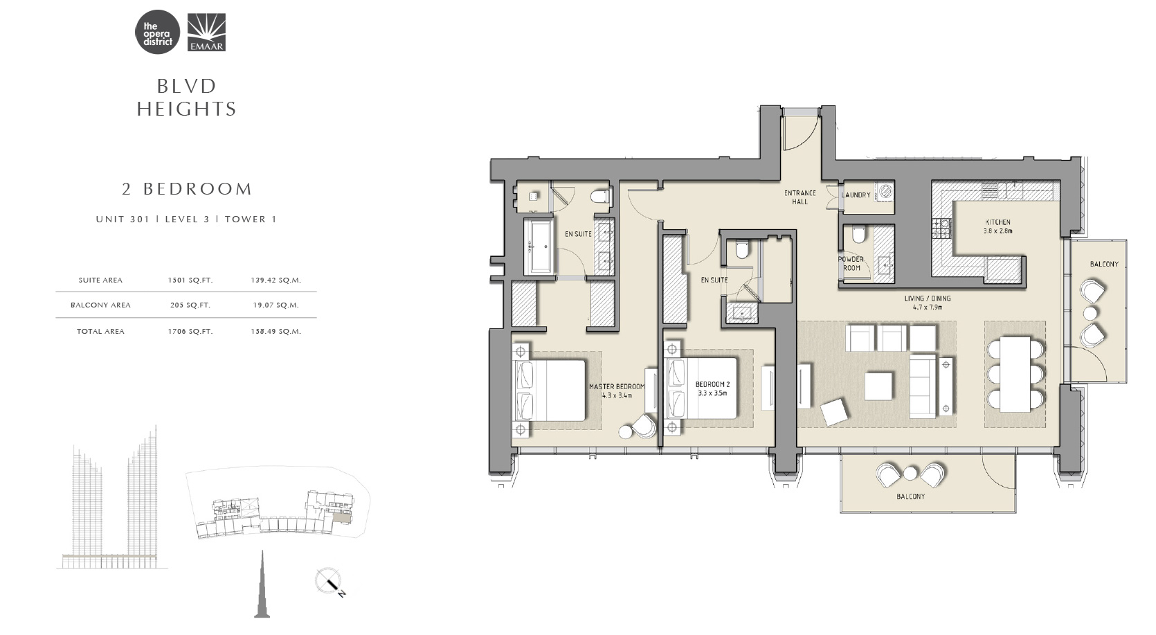BLVD Heights by Emaar - Floor Plan