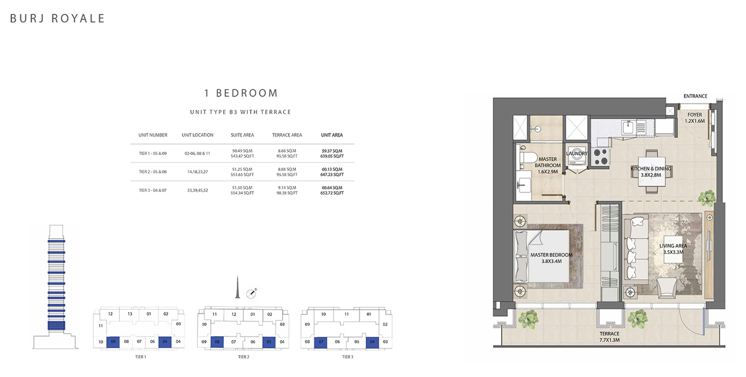 Floor Plan - Emaar Burj Royale Apartments